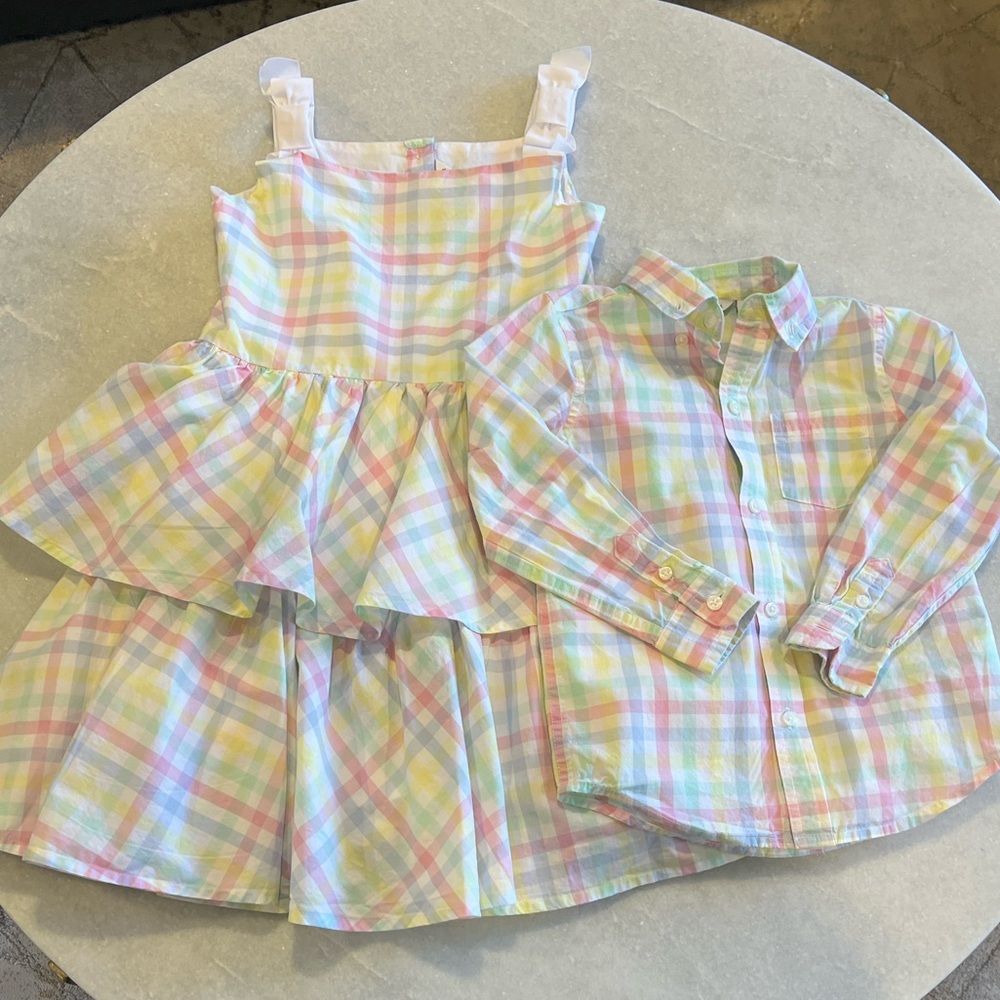 Janie and Jack Pastel Sundress (size 8) and Janie and Jack Shirt (size 3)